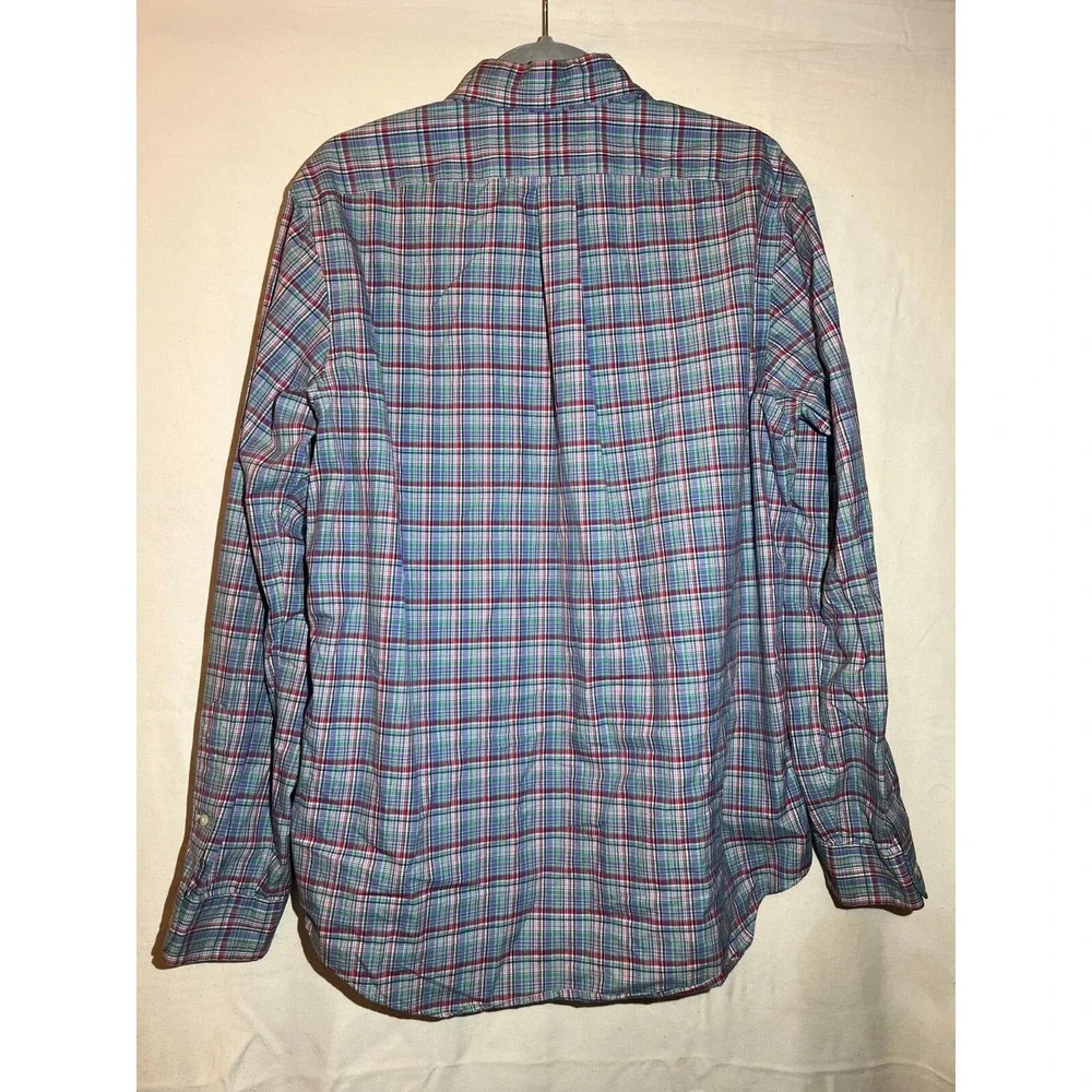 POLO RALPH LAUREN MENS CLASSIC FIT PLAID BUTTON DOWN LONG-SLEEVE SHIRT SZ L U90